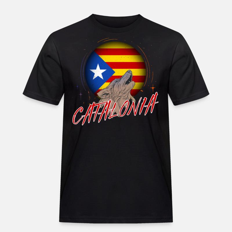 Katalonien - Männer Workwear T-Shirt - Schwarz