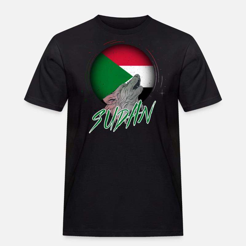 Sudan - Männer Workwear T-Shirt - Schwarz