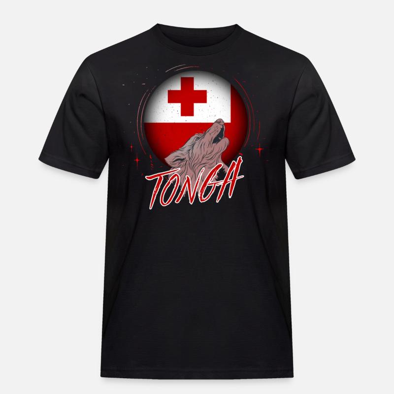 Tonga - Männer Workwear T-Shirt - Schwarz