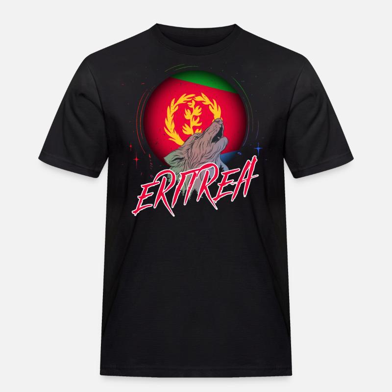 Eritrea - Männer Workwear T-Shirt - Schwarz