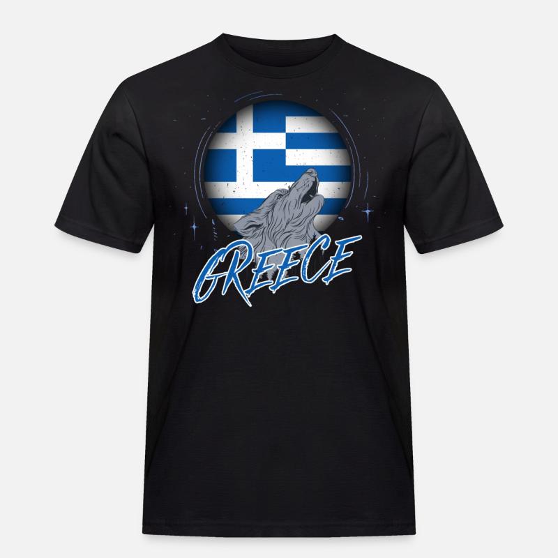 Griechenland - Männer Workwear T-Shirt - Schwarz