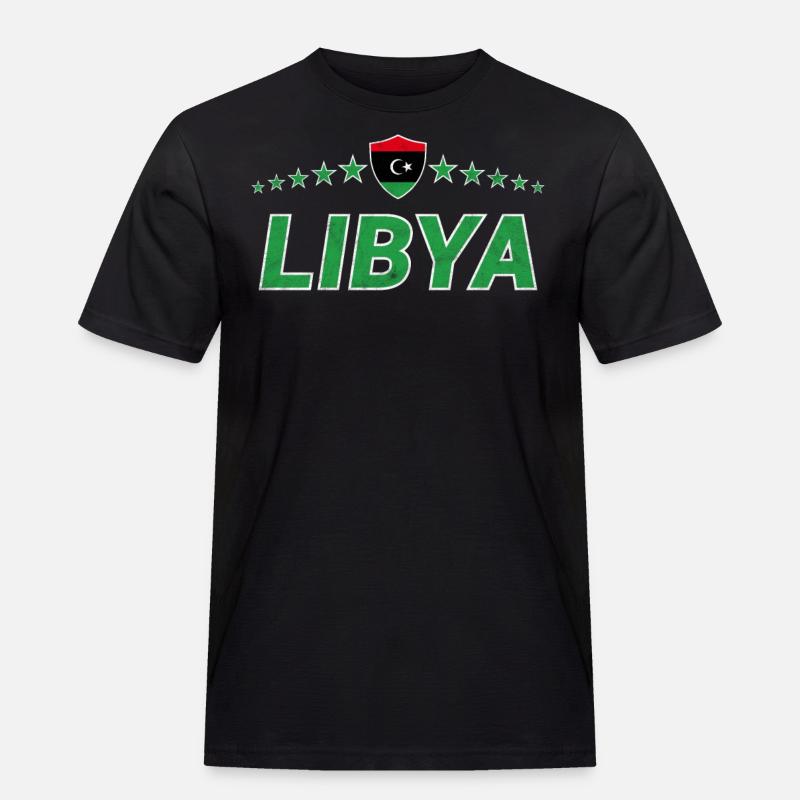 Libyen - Männer Workwear T-Shirt - Schwarz