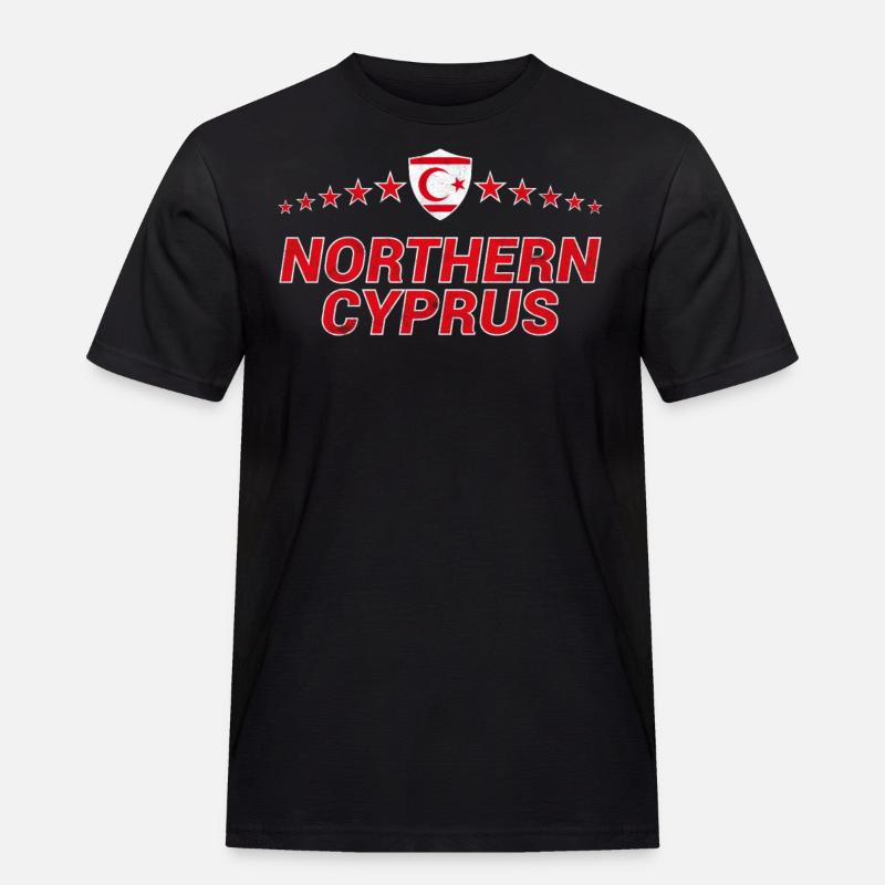 Nordzypern - Männer Workwear T-Shirt - Schwarz