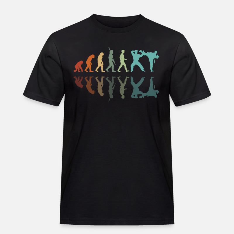 Karate Evolution - Männer Workwear T-Shirt - Schwarz