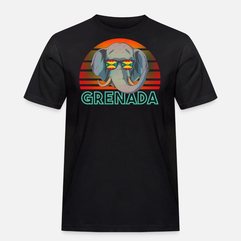Grenada - Männer Workwear T-Shirt - Schwarz