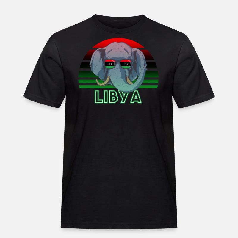 Libyen - Männer Workwear T-Shirt - Schwarz