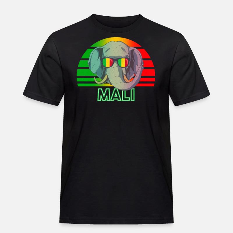 Mali - Männer Workwear T-Shirt - Schwarz