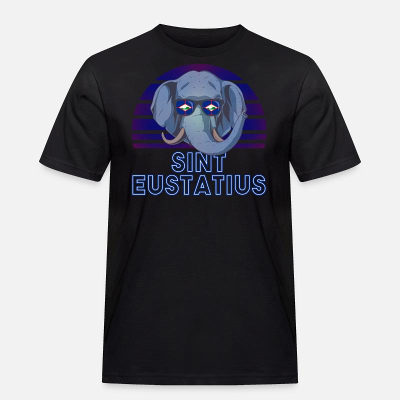 Sint Eustatius - Männer Workwear T-Shirt - Schwarz