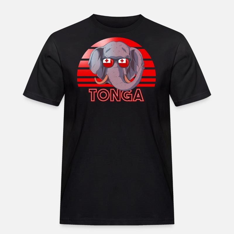 Tonga - Männer Workwear T-Shirt - Schwarz
