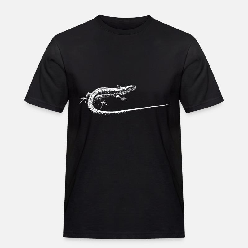 Eidechse / Lizard - Männer Workwear T-Shirt - Schwarz