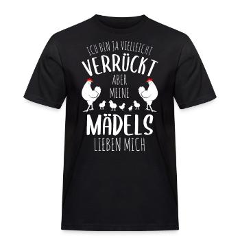 Hühner Huhn Küken Bauernhof Hühnerstall Geschenk - Männer Workwear T-Shirt - Schwarz - Vorne - AI Model Male 178 light (178cm)