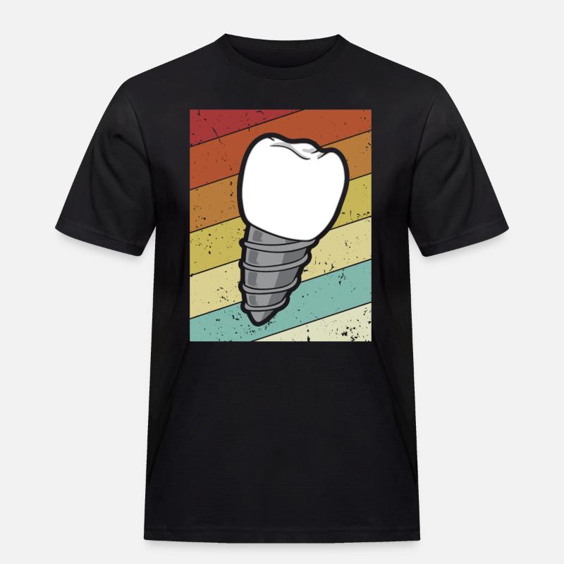 Retro Zahntechnischer Assistent Zahnlabor - Männer Workwear T-Shirt - Schwarz