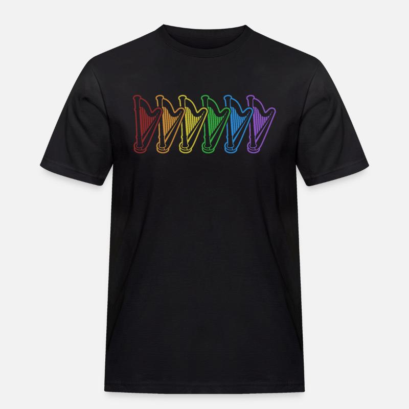 Harps LGBT Rainbow Harfe Konzertharfe - Männer Workwear T-Shirt - Schwarz