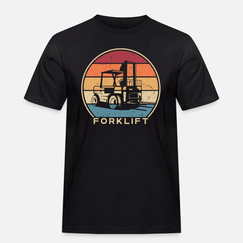 Retro Teleskoplader Gabelstaplerfahrer - Männer Workwear T-Shirt - Schwarz