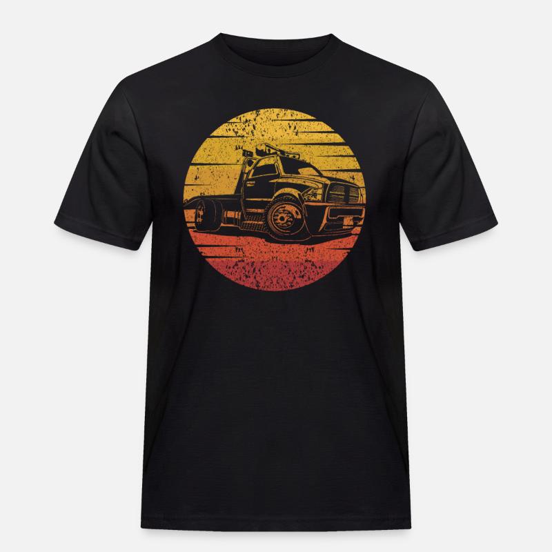 Retro Abschlepper Abschleppdienst Fahrer - Männer Workwear T-Shirt - Schwarz