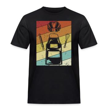 Retro Hobbybäcker Bäckerei Konditor Bäckermeister - Männer Workwear T-Shirt - Schwarz - Vorne - AI Model Male 178 light (178cm)