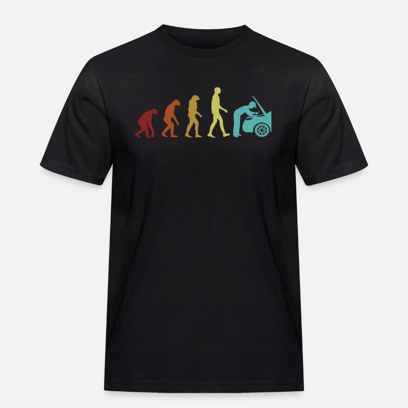 Mechanic Evolution Autoschrauber Meister Kfz - Männer Workwear T-Shirt - Schwarz