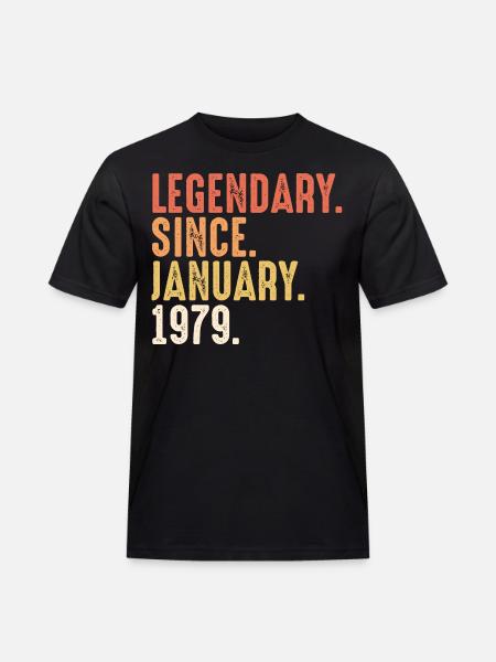 Legendary Since January 1979 - 40. Geburtstag Bday - Miesten Workwear t-paita - musta