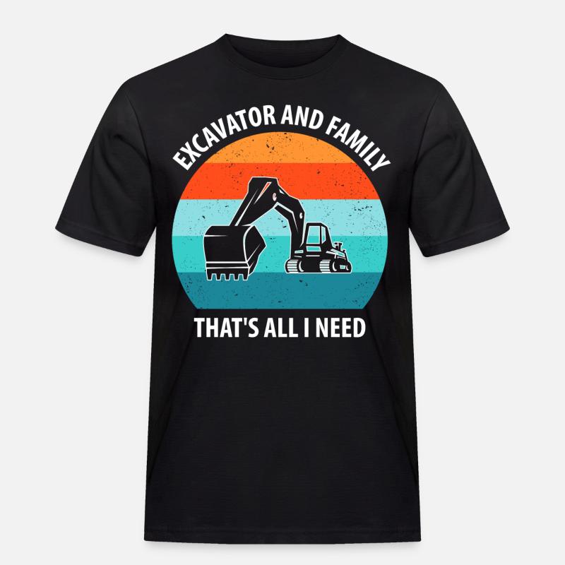 Bagger Baggerfahrer Baggerwagen - Männer Workwear T-Shirt - Schwarz
