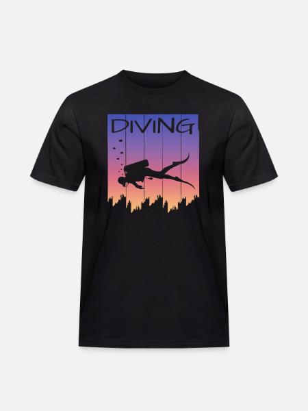 Tauchen Diving - Männer Workwear T-Shirt - Schwarz