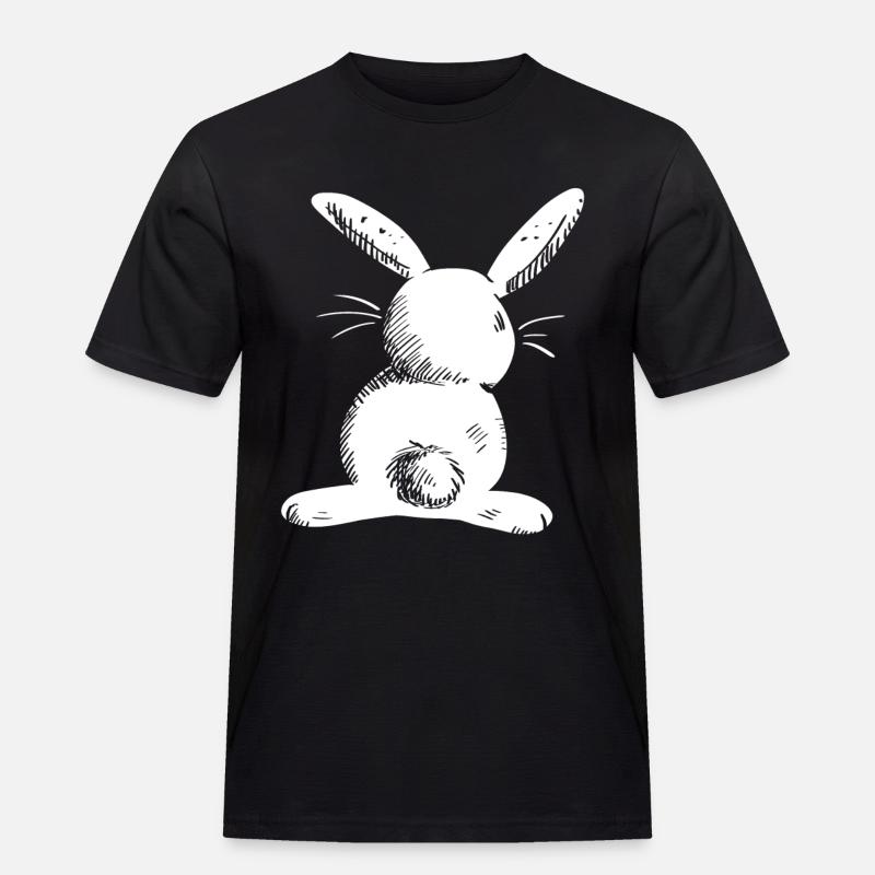 White long eared hare comic - Men's Workwear T-Shirt - black
