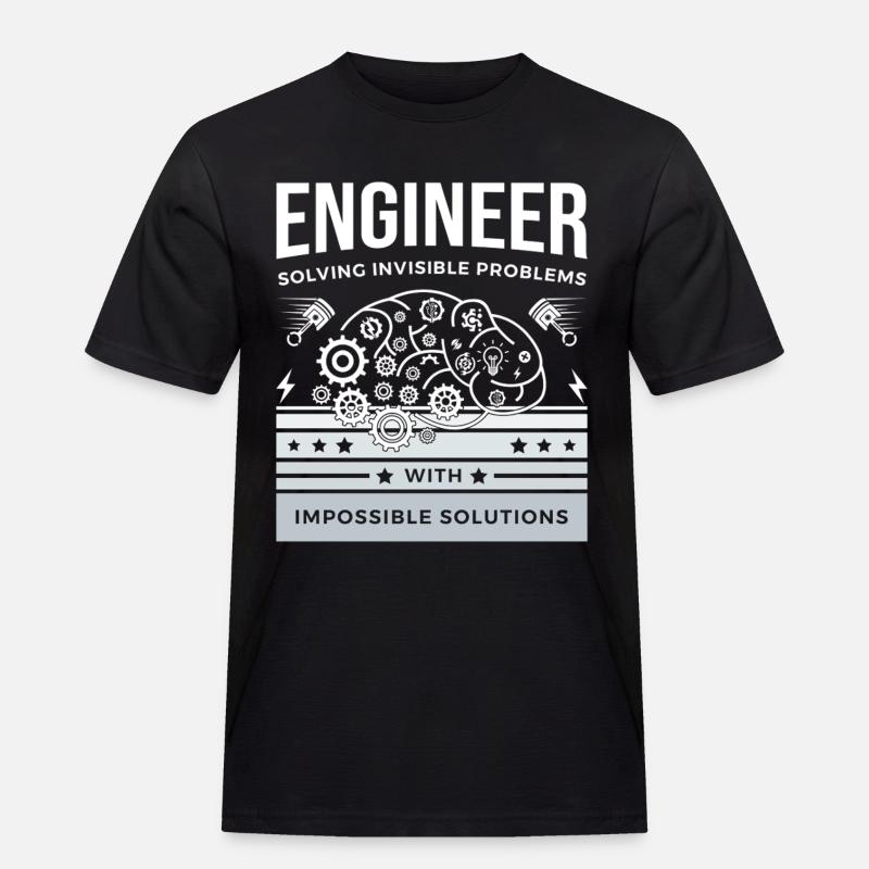 ENGINEER – Solving Invisible Problems T-Shirt - Men's Workwear T-Shirt - black