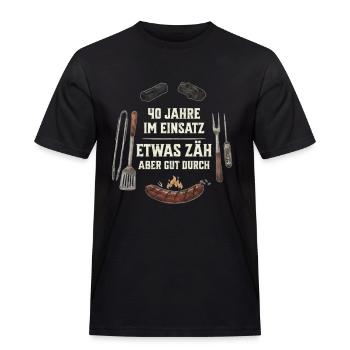 Grillmeister 40. Geburtstag - Geschenk für Männer - Männer Workwear T-Shirt - Schwarz - Vorne - AI Model Male 178 light (178cm)