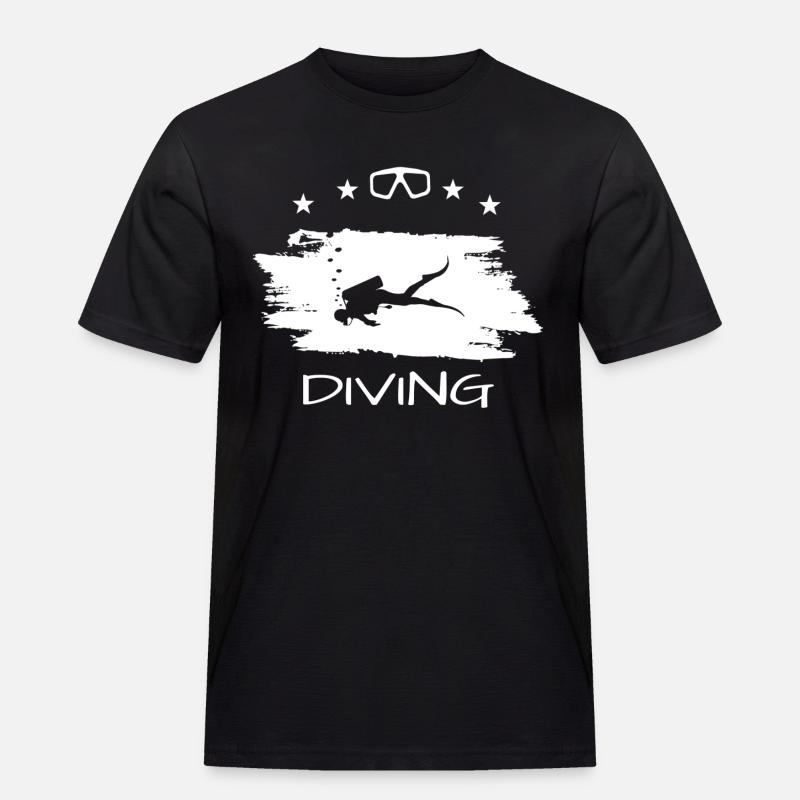 Diving - Männer Workwear T-Shirt - Schwarz