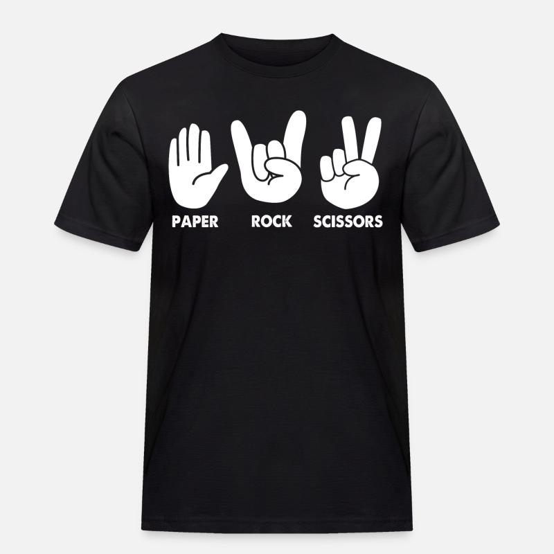 Schere Stein Papier - Männer Workwear T-Shirt - Schwarz