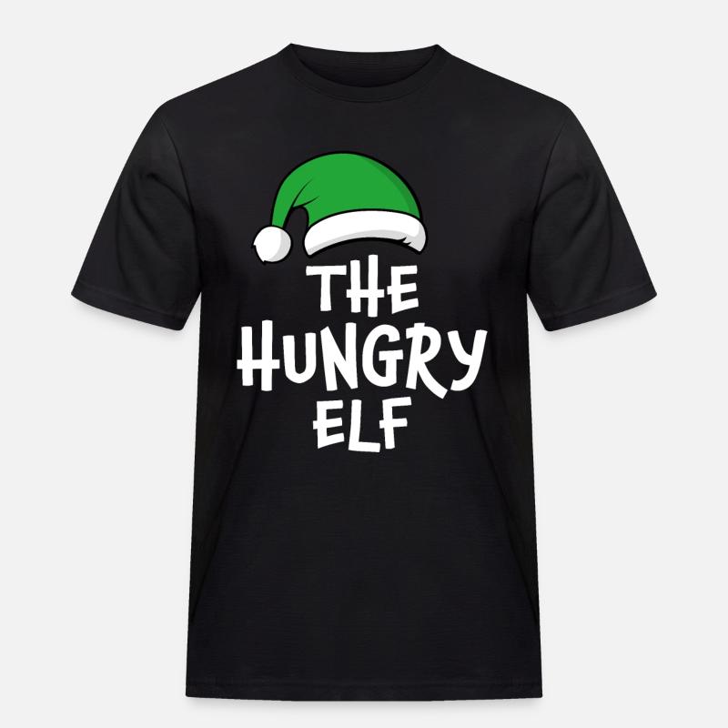 Der hungrige Elf - Männer Workwear T-Shirt - Schwarz