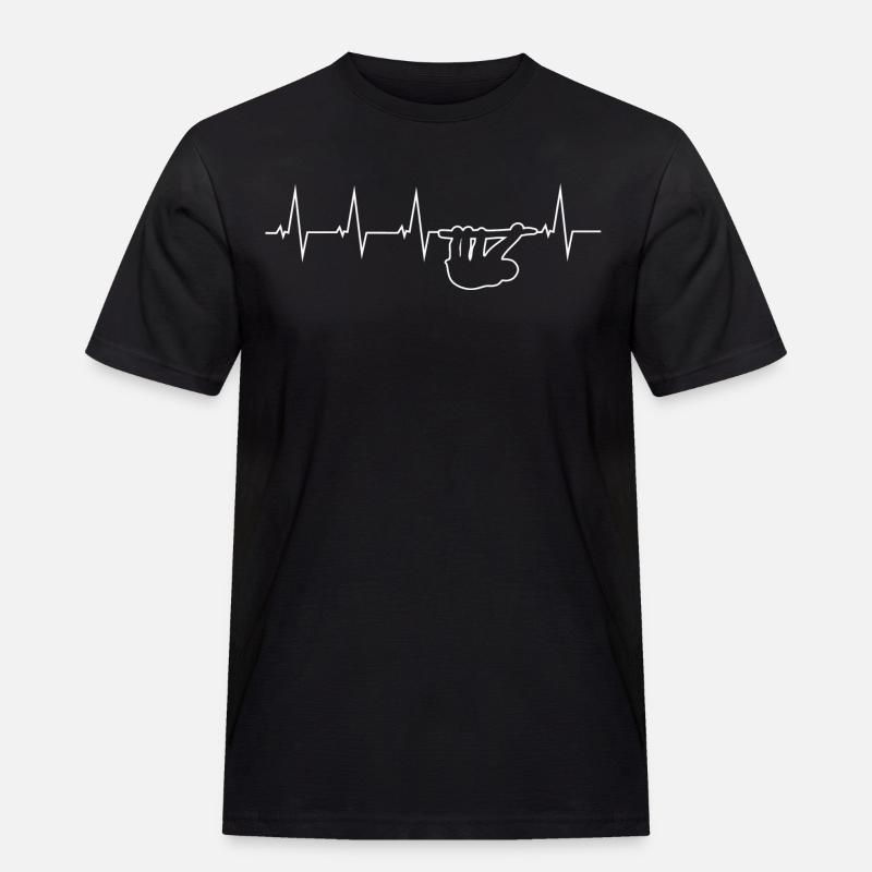 Faultier - Herzschlag - Männer Workwear T-Shirt - Schwarz