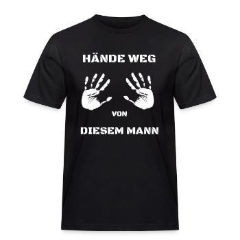 HÄNDE WEG DIESEM MANN - Männer Workwear T-Shirt - Schwarz - Vorne - AI Model Male 178 light (178cm)