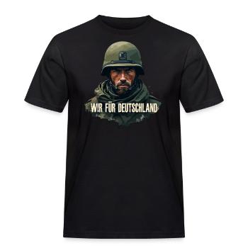Wir für Deutschland! Danke für euren Dienst - Männer Workwear T-Shirt - Schwarz - Vorne - AI Model Male 178 light (178cm)