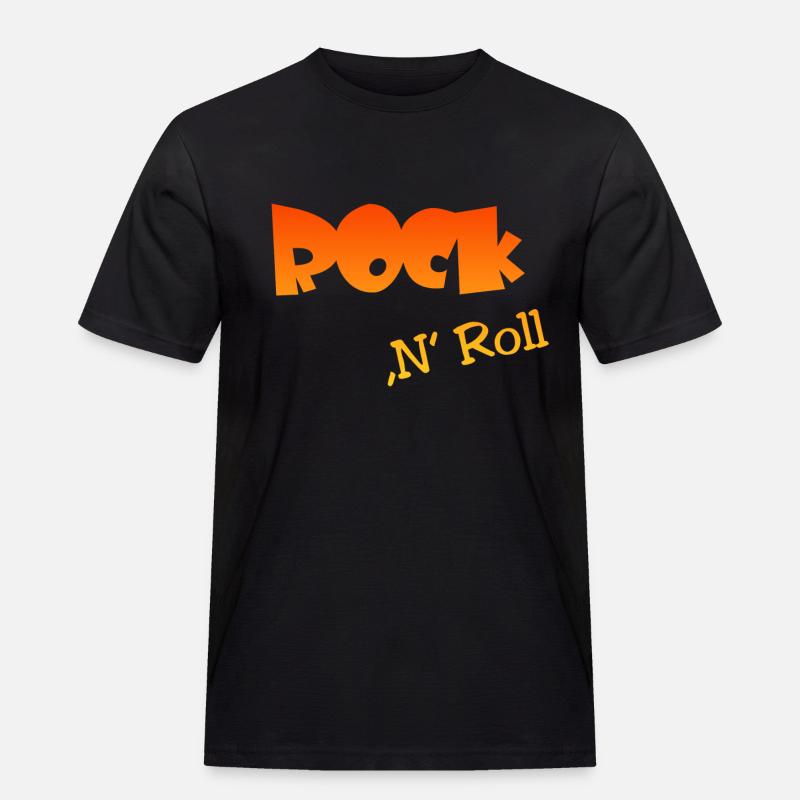 Rock n Roll - Männer Workwear T-Shirt - Schwarz