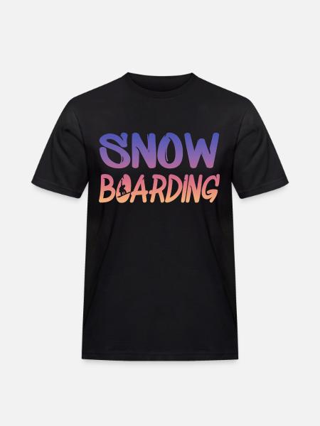 snowboarding - Männer Workwear T-Shirt - Schwarz