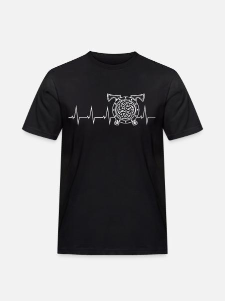 Viking - heartbeat - shield - Men's Workwear T-Shirt - black