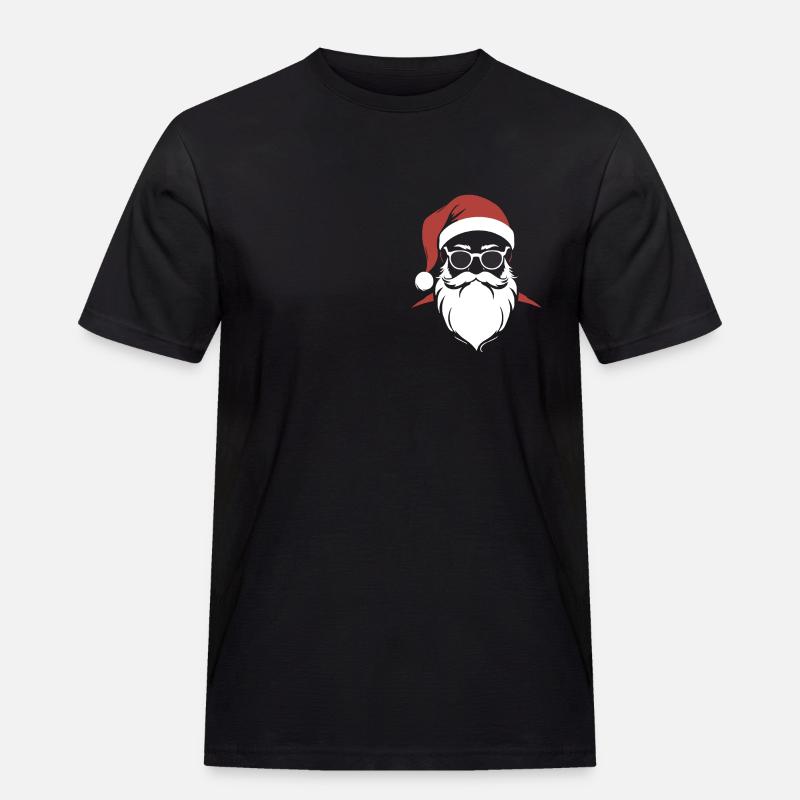 Cooler Weihnachtsmann - Männer Workwear T-Shirt - Schwarz