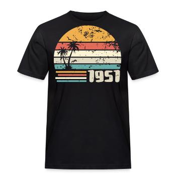 1951 Geburtstagsgeschenk - Made in 1951 Retro 1951 - Männer Workwear T-Shirt - Schwarz - Vorne - AI Model Male 178 light (178cm)