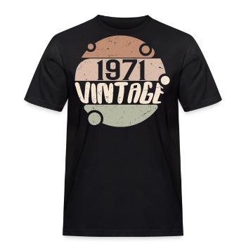 Vintage 1971 Cadeaux rétro 1971 millésime 1971 - T-shirt Workwear homme - noir - Devant - AI Model Male 178 light (178cm)
