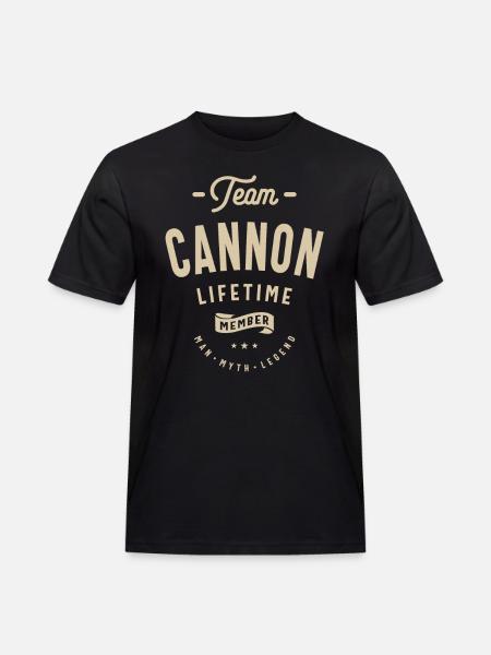 Team Cannon Lifetime Member - Name Cannon - Men's Workwear T-Shirt - black