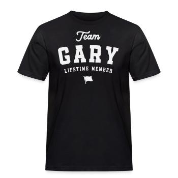 Team Gary Lifetime Member Funny Name Gary - Men's Workwear T-Shirt - black - Front - AI Model Male 178 light (178cm)
