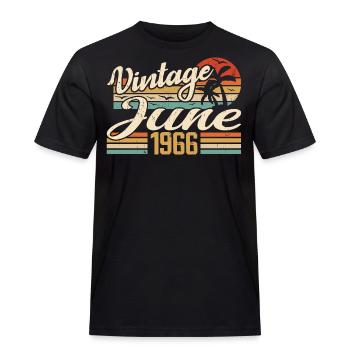 Juni 1966 Geburtstag 1966 Retro 1966 Juni 1966 - Männer Workwear T-Shirt - Schwarz - Vorne - AI Model Male 178 light (178cm)