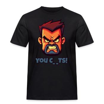 Visage En Colère Boucher Insulte Drôle - T-shirt Workwear homme - noir - Devant - AI Model Male 178 light (178cm)