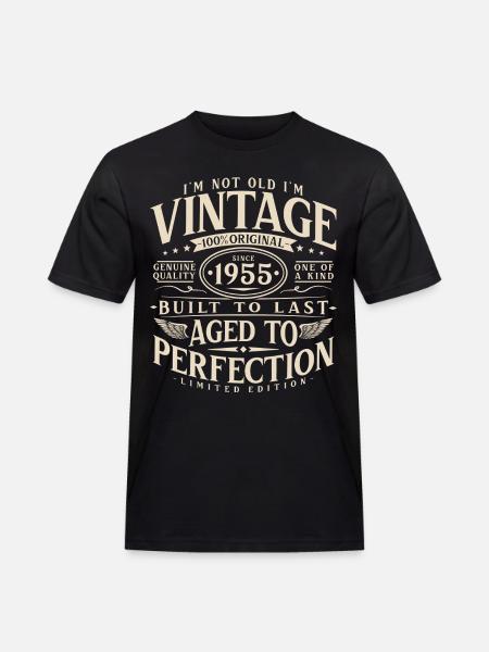 1955_Jahrgang_Vintage_Geburtstag_Geschenk - Miesten Workwear t-paita - musta