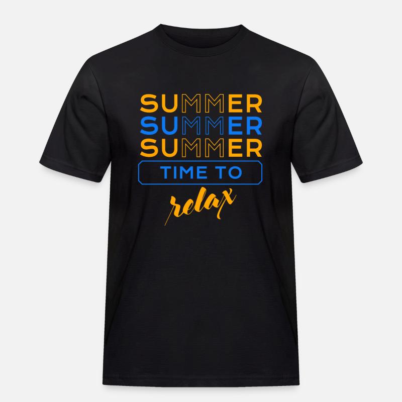 Summer Time to relax EV - Männer Workwear T-Shirt - Schwarz