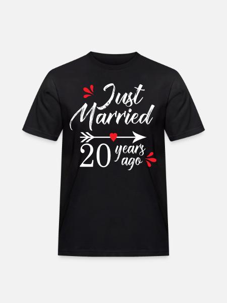 Wedding Anniversary 20 Years Married for 20 Years - Men's Workwear T-Shirt - black