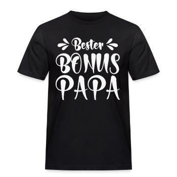 Bester Bonus Papa - Männer Workwear T-Shirt - Schwarz - Vorne - AI Model Male 178 light (178cm)