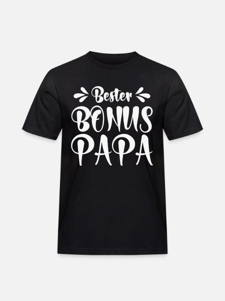 Bester Bonus Papa - Männer Workwear T-Shirt - Schwarz
