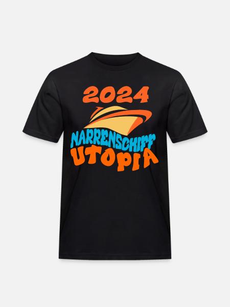 Narrenschiff Utopia, Strauß Zitat - Männer Workwear T-Shirt - Schwarz