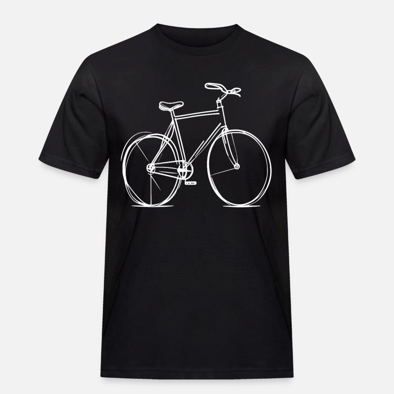 Disegno della linea della bicicletta - Maglietta da lavoro per uomo - nero